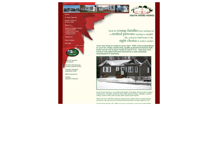 South Shore Homes Website