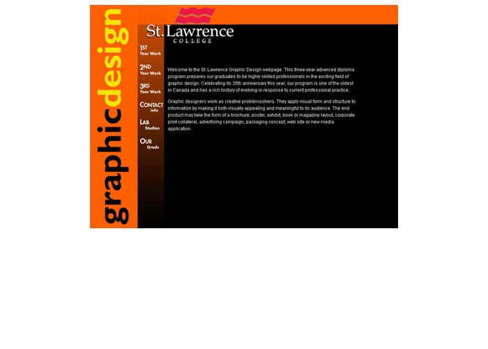 St. Lawrence College Graphic Design website