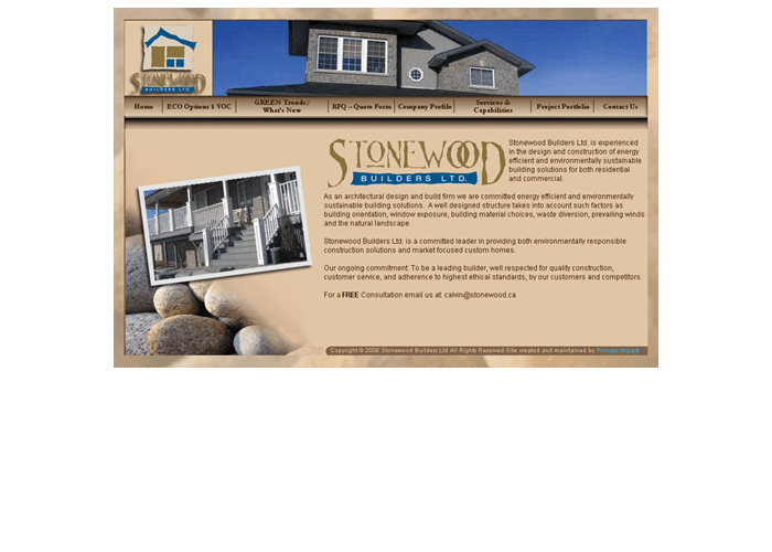 Stonewood Builders Ltd. Website